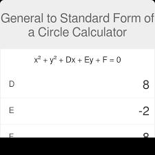 Standard Form Of A Circle Calculator
