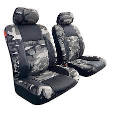 Front Army Gray Camo Canvas Car Seat