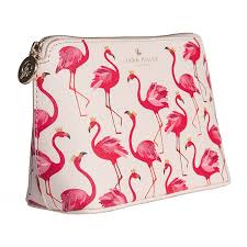 sara miller flamingo cosmetic bag