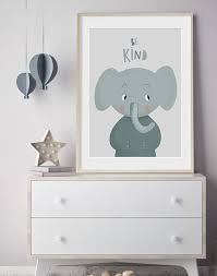 be kind elephant nursery art playroom
