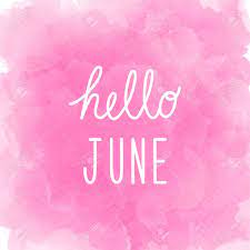 Hello June Greeting On Abstract Pink Watercolor Background. Stock Photo,  Picture and Royalty Free Image. Image 78422360.