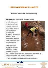 London Basement Waterproofing Service