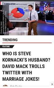 Buzzfeed reporter david mack made a joke about being married to steve kornacki, calling the msnbc reporter his husband. David Mack On Twitter When Will My Husband Steve Kornacki Return From War