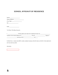 free proof of residency letter