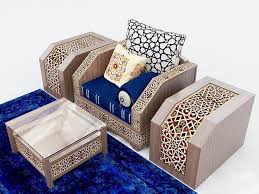 moroccan sofa with tables and carpet 01
