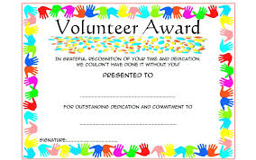 Outstanding Volunteer Certificate Template Years Of Service