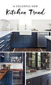 As seen on flip or flop vegas, rich and royal hues nicely complement the clean white cabinets, gorgeous modern fixtures and stainless steel appliances. 10 Trendy Navy Blue Cabinets You Ll Fall In Love With Kitchen Design Blue Kitchen Cabinets Home Kitchens