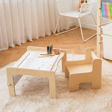 If the desk is too low and can't be adjusted, place sturdy boards or blocks under the desk legs. Kinokino Roll Sketch Kids Desk Children S Desk Chair Set Kids Furniture Full Set Desk Chair Korea E Market