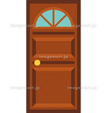 Wooden Door With Arched Glass Icon
