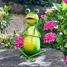 Novelty Metal Yoga Frog Garden Ornament