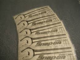 Snap On Tools Date Codes Chart Laminated On Popscreen