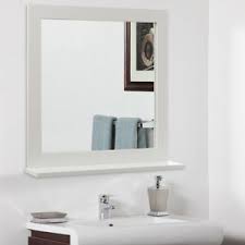 Bathroom vanity bevelled mirror with frame surround. Large Wooden Frame Mirror With Shelf Chic Bathroom Bedroom Vanity Mirror White Ebay