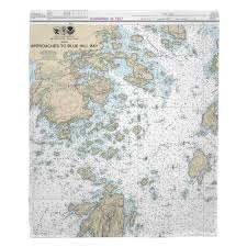 Me Deer Isle Me Nautical Chart Blanket Nautical Chart