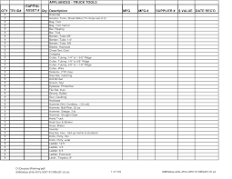 Creative Hand Tool Inventory List Template For Microsoft Excel Or