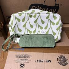 macy s macys makeup bag purse new green