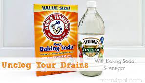 unclog your drains with baking soda and