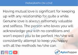 paragraph on love 100 150 200 250 to