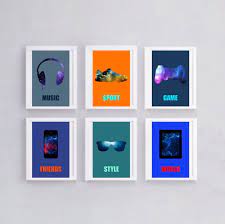 6 Posters In Colors Teenager Wall Decor