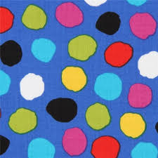Ink Arrow Fabric In Dark Blue With Colorful Dots Kawaii Fabric Shop