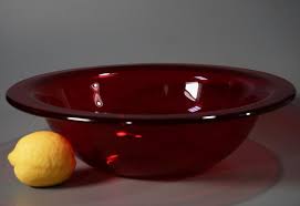 Sold At Auction Large Ruby Red Glass Bowl