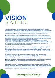 free printable vision statement