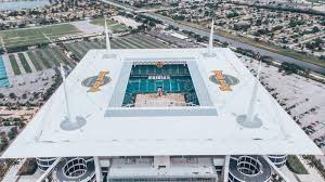 Aerial View Drone Photography Of Hard Rock Stadium Located