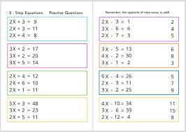 maths worksheet 2 step linear equations
