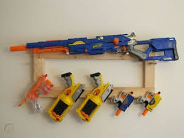 Wall mount gun rack comes with slots to hang the guns in one of the two positions vertically and horizontally. Nerf Gun Rack Storage For Up To 7 Weapons Pistols 137808049