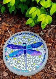 Blue Dragonfly Mosaic Stepping Stone
