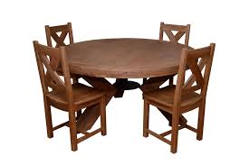 +2 optionsavailable in 2 options. Triomphe Weathered Oak 6 Person Round Dining Table 4 Solid Oak Dining Chairs Dining Table Chair Sets Meubles