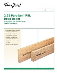 2 2e deep beam specifier s guide
