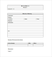 Project Meeting Minutes Templates 10 Free Sample Example Format