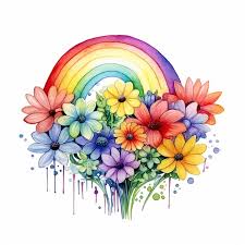 rainbow flowers images free