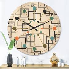 Mid Century Modern Wood Wall Clock