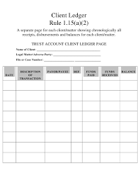 Trust Account Client Ledger Page Template Download Printable