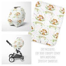 Boy Monkey Baby Car Seat Canopy Cover