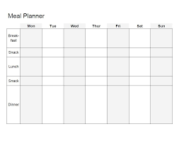 Meal Planner Template Cyberuse