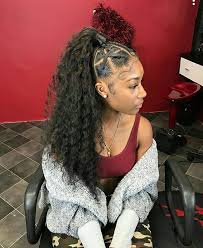 Sleek ponytail hairstyle for black women. Pin By VÉªÉ´á´›á´€É¢á´‡ê¨„ On HÉ'iÉ¾ Hair Styles Braided Ponytail Hairstyles Weave Ponytail Hairstyles