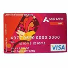 pvc axis bank prepaid gift card size