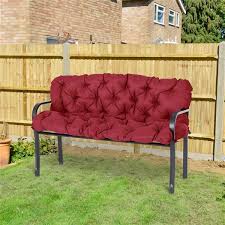 Red Polyester Patio Bench Cushion
