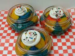 superman ice cream cupcakes in a jar