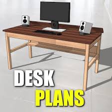 Wood Desk Plans Wire Free Diy Desk