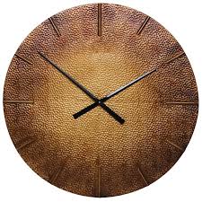 Bronze Hammered Metal Round Wall Clock