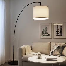 Skaftet Floor Lamp Base W Light Blb Arched Black Ikea