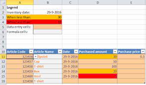 excel creating a simple inventory system
