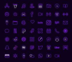 free purple neon app icons