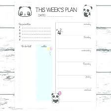 Cute Weekly Planner Within Printable Blank Schedule Template