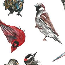 Wisconsin Backyard Birds Watercolor Chart Leggings