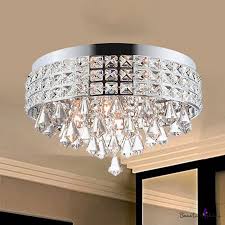 Sparkling Crystal Lighting Fixture Contemporary Round Ceiling Light Fixtures For Bedroom Beautifulhalo Com