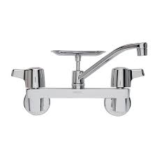 Two Handle Wall Mount Faucet With Soap Dish